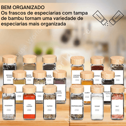 Kit Completo para Armazenar Temperos