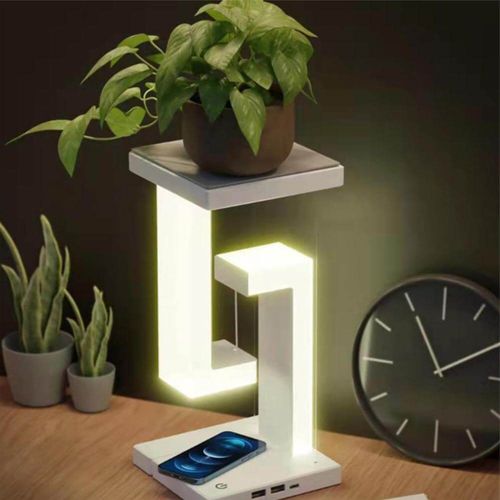 Lâmpada Noturna Anti-Gravidade LED e Carregador Sem Fio!