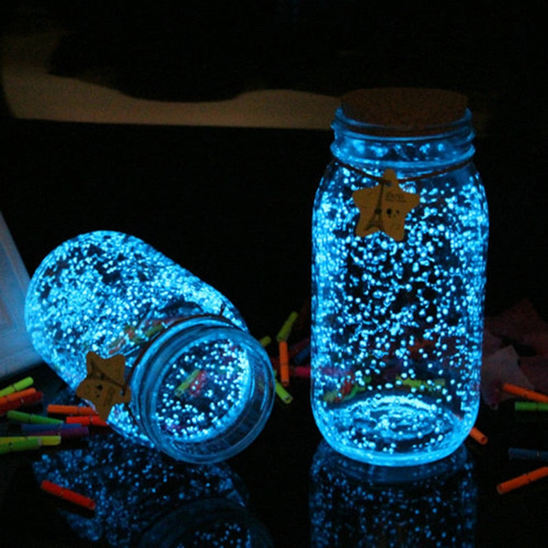 Brilho fluorescente no escuro 10g luminosa grão areia festa diy